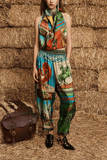Alemais Ace Tapered Silk Pant in Multi