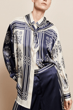 Alemais Banderra Scarf Silk Shirt in Ink