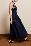 Alemais Dillon Applique Halter Gown in Ink