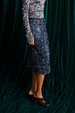 Alemais Ellie Sequin Skirt in Navy