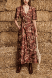 Alemais Ezra Midi Dress in Chocolate