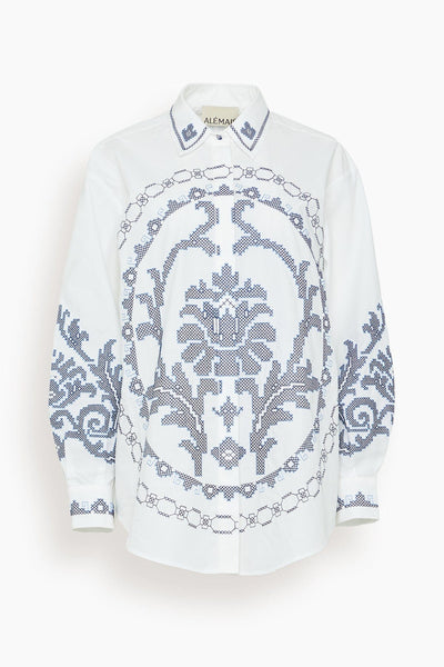 Hazel Embroidered Shirt in White