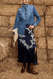 Alemais Jesse Denim Applique Shirt in Blue