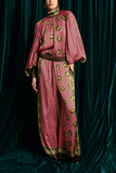 Alemais Lacey Silk Pant in Dusty Pink