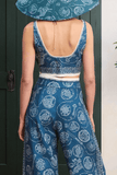 Alemais Lucky Lace Up Bralette in Blue