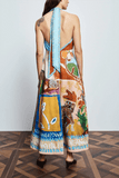 Alemais Mlak Halter Midi Dress in Multi