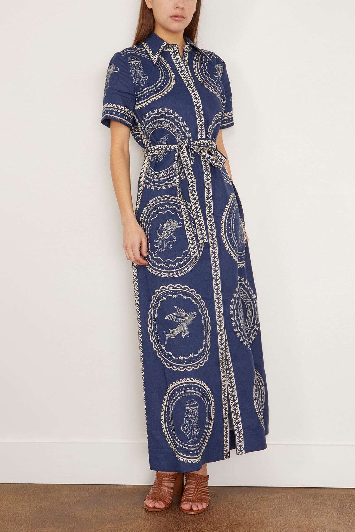 Oceane Linen Shirtdress in Navy (TS) Hampden Clothing Oceane Linen Shirtdress in Navy (TS) Hampden Clothing