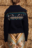 Alemais Patsy Knit Cardigan in Ink