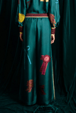 Alemais Rosette Silk Pant in Teal