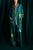 Alemais Rosette Silk Shirt in Teal
