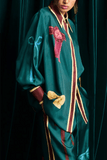Alemais Rosette Silk Shirt in Teal
