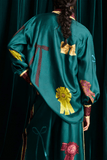 Alemais Rosette Silk Shirt in Teal
