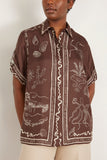 Alemais Tops Sammy Silk Shirt in Chocolate Alemais Sammy Silk Shirt in Chocolate