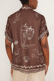 Alemais Tops Sammy Silk Shirt in Chocolate Alemais Sammy Silk Shirt in Chocolate