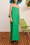 Alemais Wanda Embroidered Midi Dress in Green