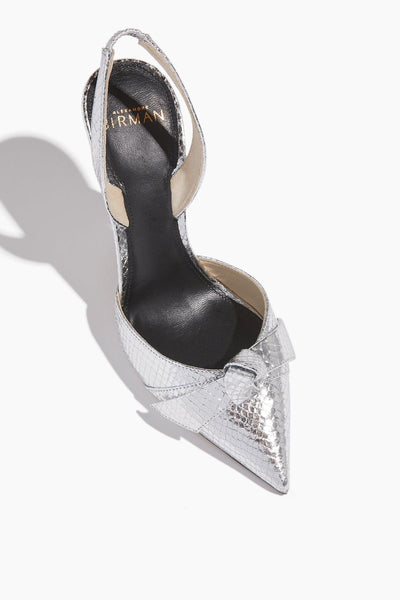 Alexandre Birman Strappy Heels Clarita Bell Slingback Sandal in Silver Alexandre Birman Clarita Bell Slingback Sandal in Silver