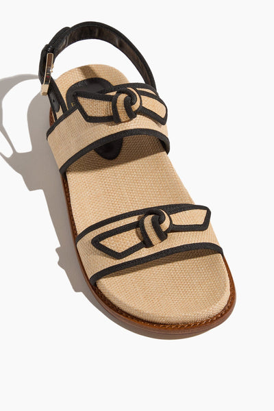 Alexandre Birman Strappy Flat Sandals Grosgrain Raffia Sport Sandal in Natural/Black Alexandre Birman Grosgrain Raffia Sport Sandal in Natural/Black