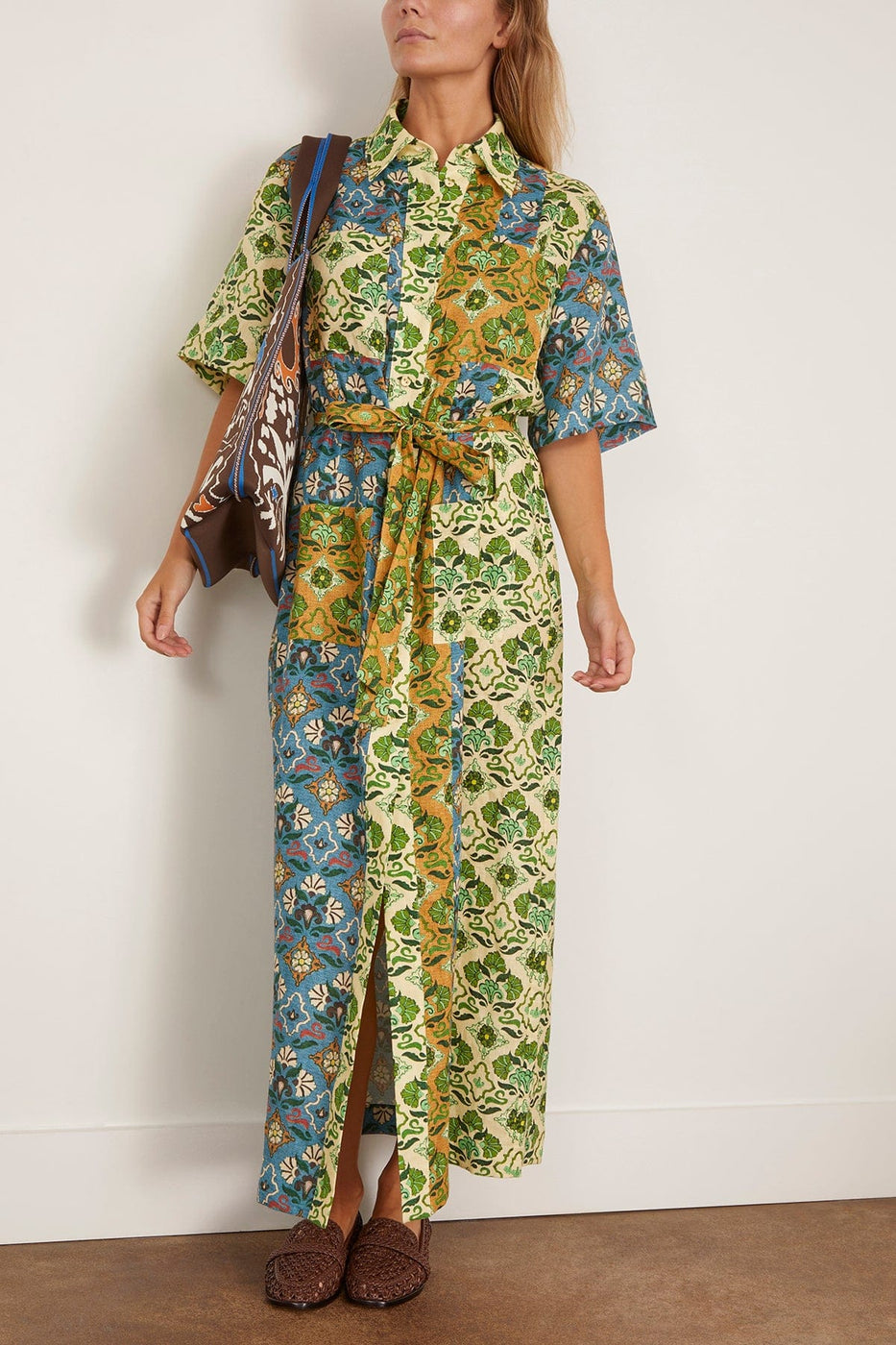 Alemais Ali Spliced Shirtdress in Multi