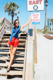 Staud Dolce One Piece in Navy Colorblock
