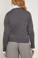 Ami Paris Sweaters Red Ami De Coeur Cardigan in Heather Grey