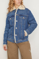 Ami Paris Jackets Trucker Jacket Lined with Synthetic Fur in Used Blue Ami Paris Trucker Jacket Lined with Synthetic Fur in Used Blue