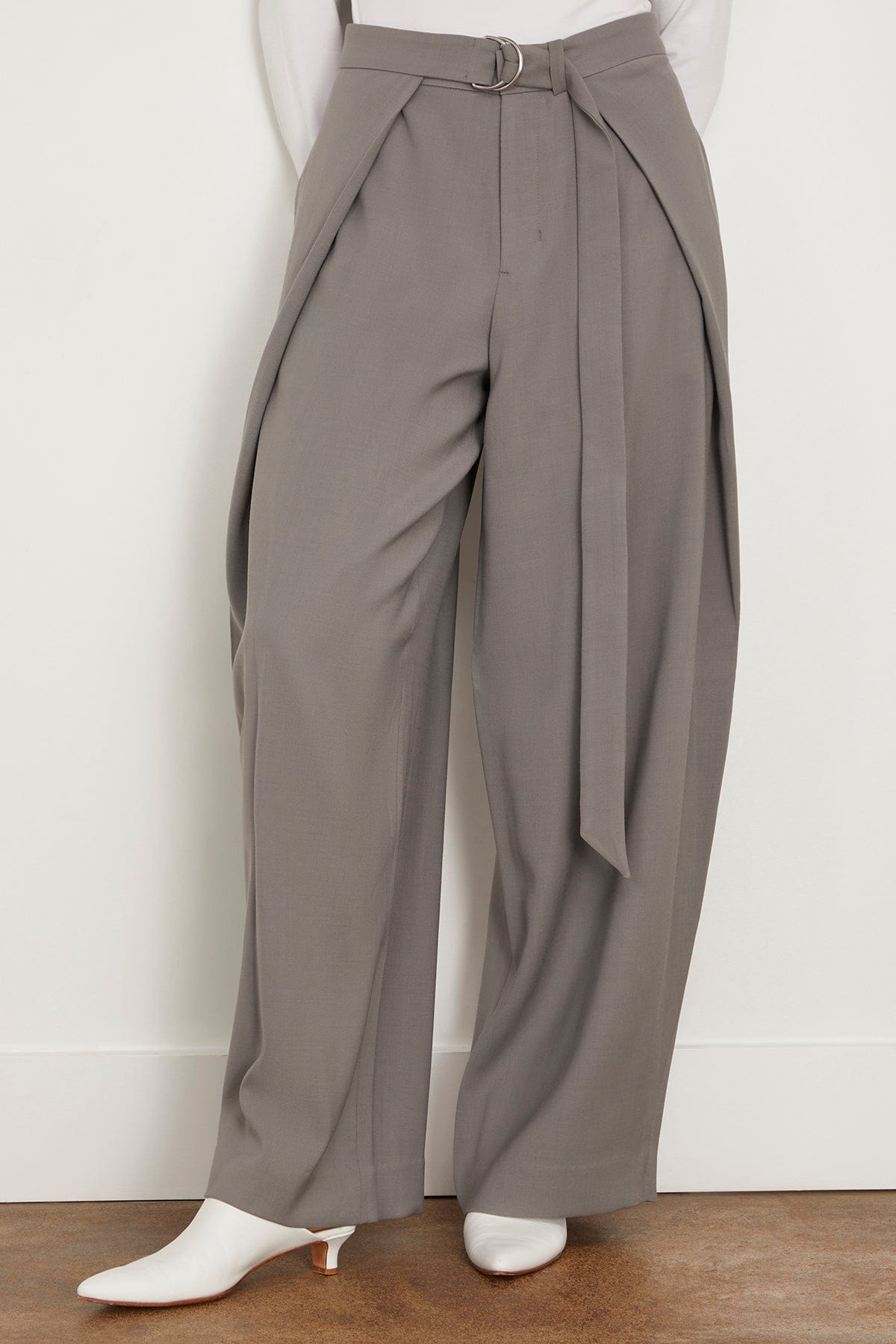 Ami Paris Pants Wide Fit Trousers with Floating Panels in Mineral Grey