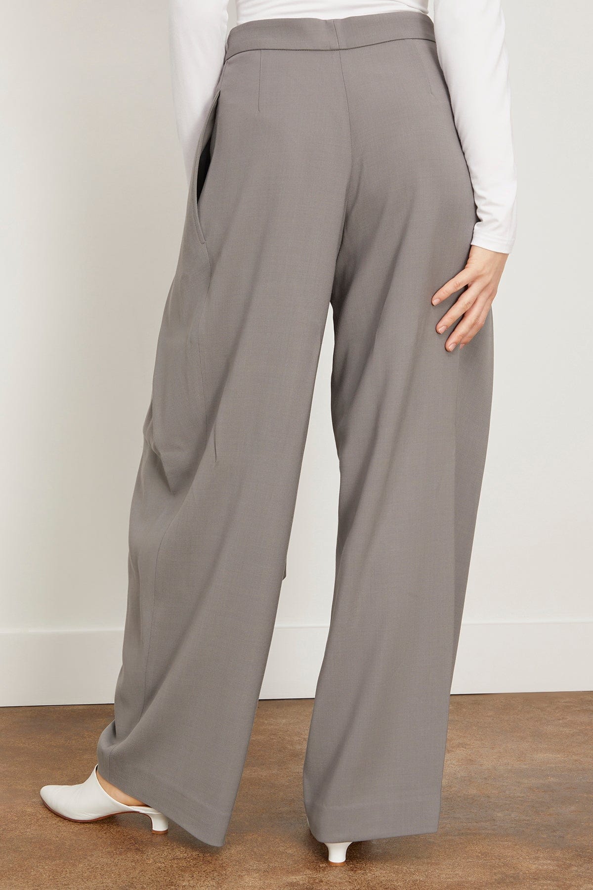 Ami Paris Pants Wide Fit Trousers with Floating Panels in Mineral Grey