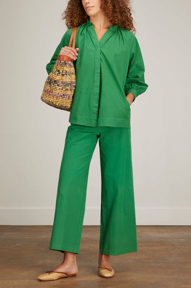 Ann Mashburn Tops Frill Liya Shirt Jacket in Kelly Green Ann Mashburn Frill Liya Shirt Jacket in Kelly Green