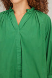 Ann Mashburn Tops Frill Liya Shirt Jacket in Kelly Green Ann Mashburn Frill Liya Shirt Jacket in Kelly Green