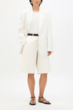 Another Tomorrow Bermuda Pant in Off White