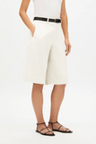 Another Tomorrow Bermuda Pant in Off White
