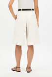 Another Tomorrow Bermuda Pant in Off White