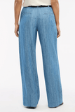 Another Tomorrow Chambray Relaxed Wide Leg Pant in Medium Blue