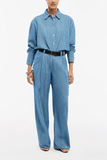 Another Tomorrow Chambray Shirt in Medium Blue