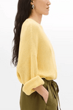 Another Tomorrow Draped Crew Knit in Sun