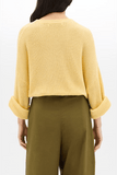 Another Tomorrow Draped Crew Knit in Sun