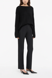 Another Tomorrow Draped Knit Sweater in Black