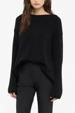 Another Tomorrow Draped Knit Sweater in Black