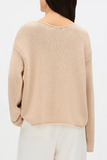 Another Tomorrow Draped Knit Sweater in Sand