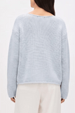 Another Tomorrow Draped Knit Sweater in Sky