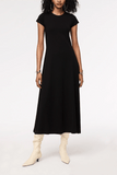 Another Tomorrow Fitted Tee Dress in Black
