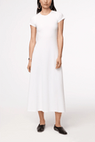 Another Tomorrow Fitted Tee Dress in White