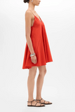 Another Tomorrow Flare Sun Dress in Vermilion