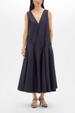 Another Tomorrow Full Skirt Dress in Midnight