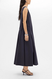 Another Tomorrow Full Skirt Dress in Midnight