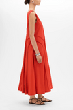 Another Tomorrow Full Skirt Dress in Vermilion