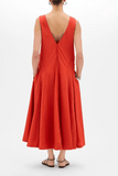 Another Tomorrow Full Skirt Dress in Vermilion