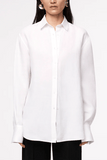 Another Tomorrow Linen Oversized Mens Shirt in White