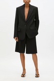 Another Tomorrow Oversized Tailored Jacket in Black