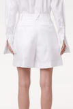 Another Tomorrow Pleated Short in White